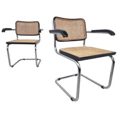 Pair of B64 Marcel Breuer Armchairs, Made in Italy, 1970s