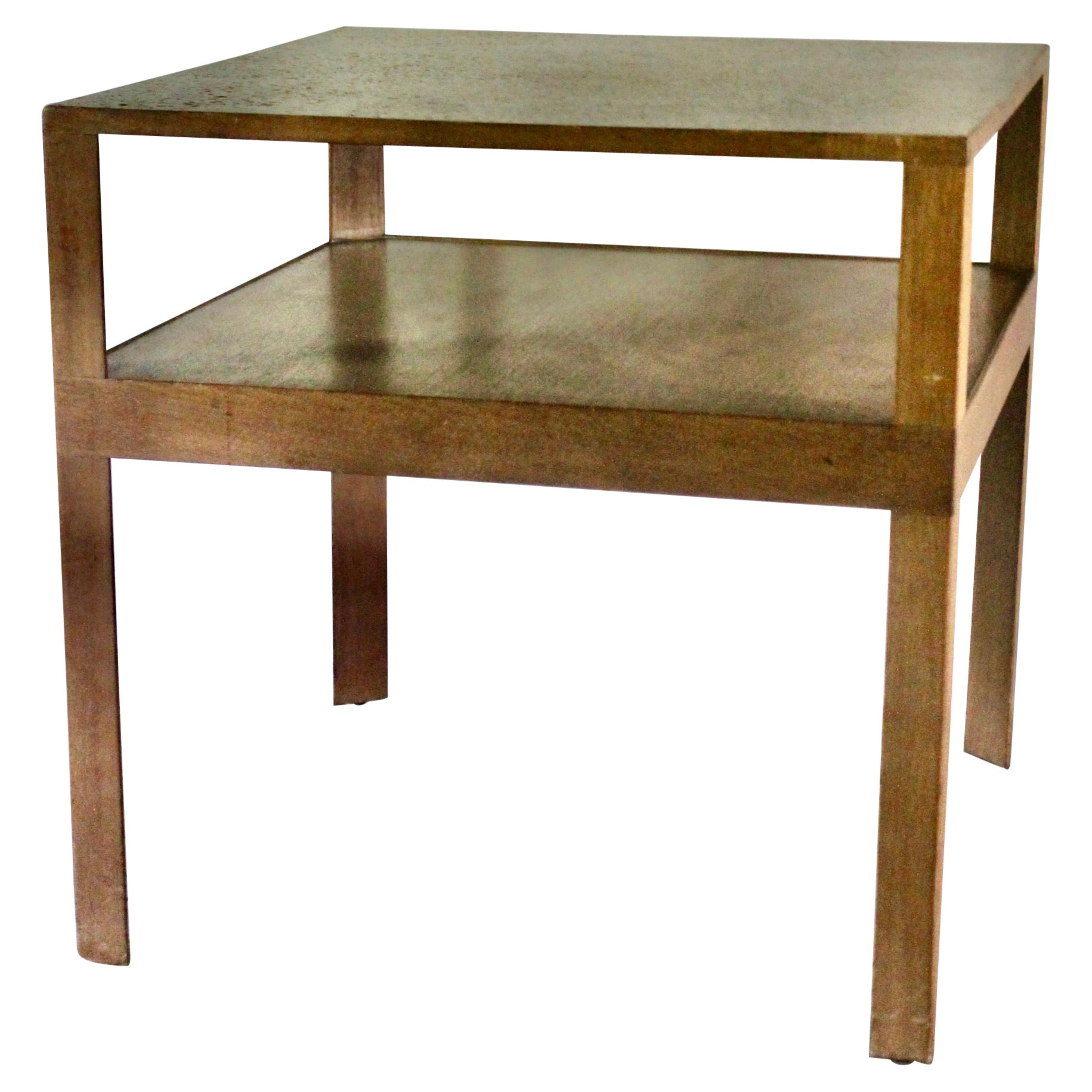 Edward Wormley per Dunbar 1947 Tavolo da lampada in mogano con superficie in sughero