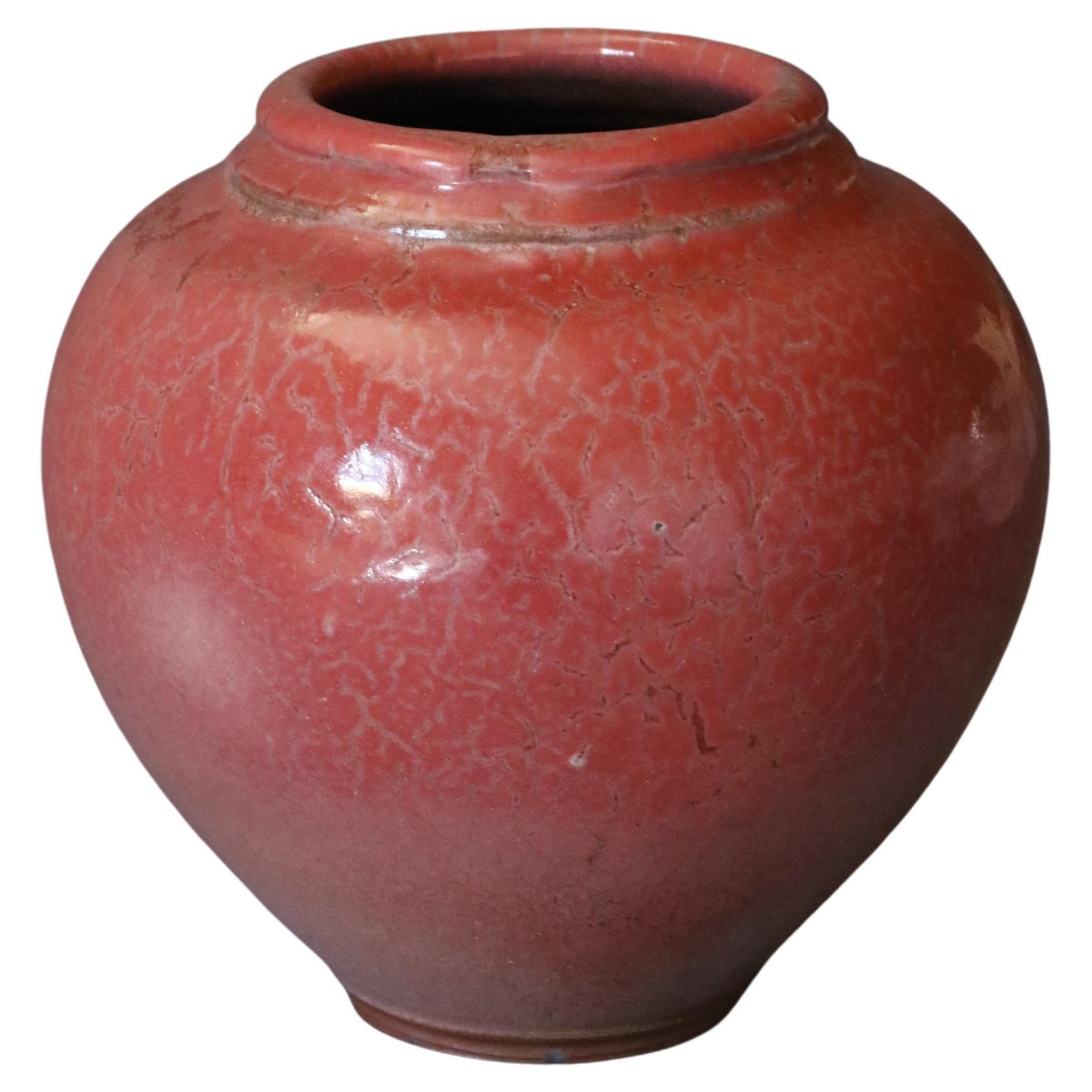 Grand vase rouge en céramique française de Marc Uzan, datant d'environ 2000