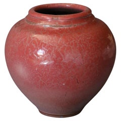 French Ceramic Large Red Vase by Marc Uzan, circa 2000
