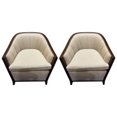 Pair of Bill Sofield ‘Layton’ Lounge Chairs #6359 for Baker
