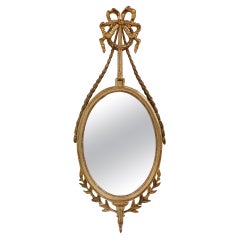 19th Century French Carved and Parcel Gilt Neo Classical Mirror