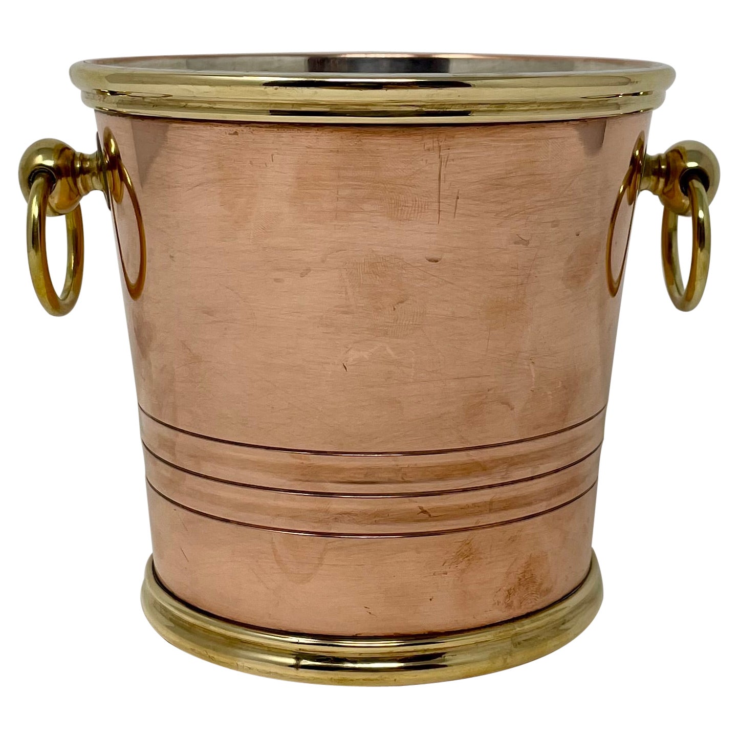 Antique French Art Deco Copper & Brass Mini Ice Bucket, circa 1905-1925
