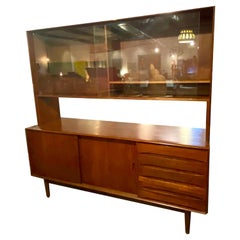 Vintage Danish Modern Johannes Aasbjerg Teak Sideboard with Removable Hutch