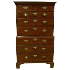 George II Walnut Chest on Chest