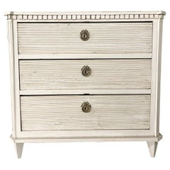 Antique Swedish Paint Decorated Chest / Commode, Gustavian, 19th Century, Brass Accent