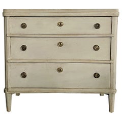 Antique Swedish Paint Decorated Chest / Commode, Gustavian, 19th Century