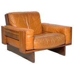 Rare 1960's Peter Opsvik for Bruksbo Stranda Industries Leather Lounge Chair