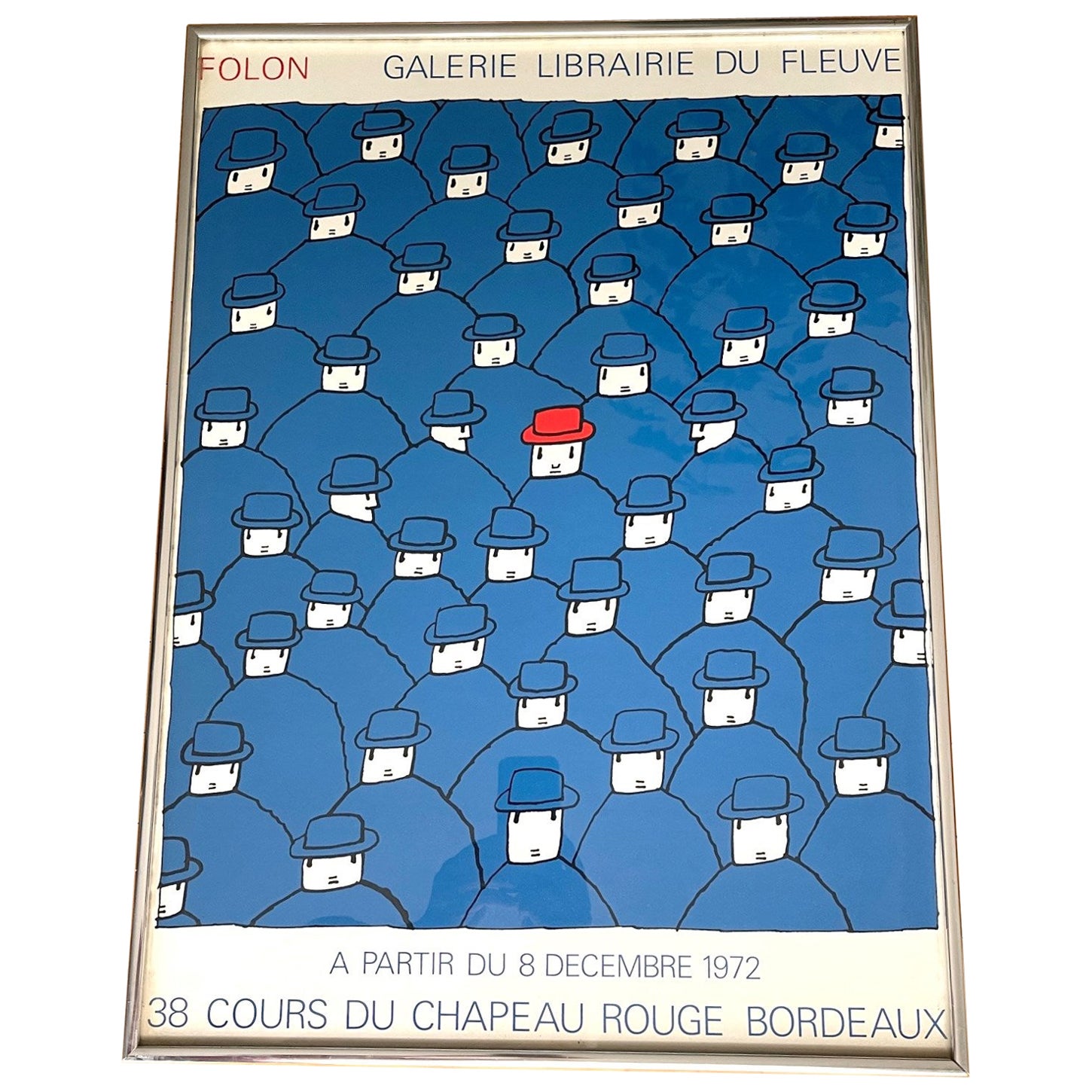 Jean-Michel Folon Artistics 38 Cours Du Chapeau Rouge Bordeaux 1974 en vente