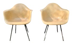 1950's Used Charles Eames Fiberglass Shell Armchairs for Herman Miller-A Pair