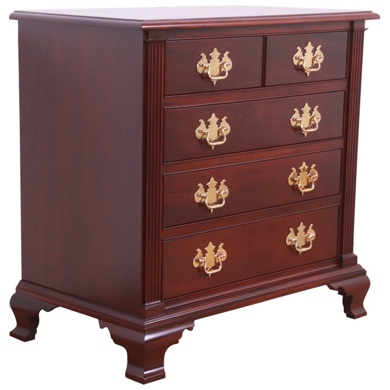 Stickley Colonial Williamsburg Georgian Mahogany Chest of Drawers, Restored For Sale