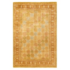 One-of-a-kind Hand Knotted Oriental Mogul Yellow Area Rug