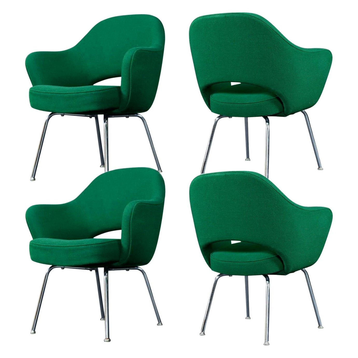 '4' Emerald Green Eero Saarinen for Knoll Executive Armchairs