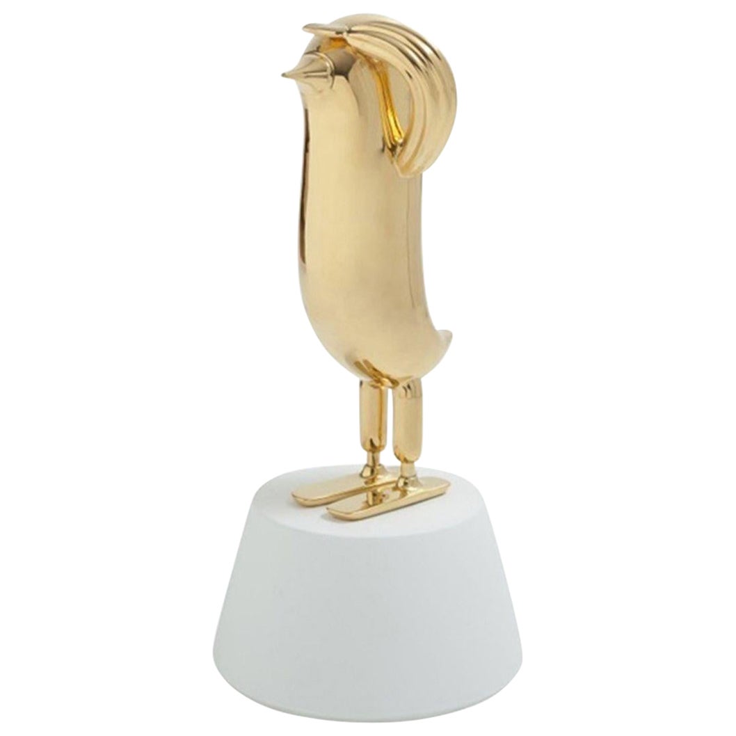 Hopebird glänzendes Gold mit satiniertem weißem Sockel von Bosa