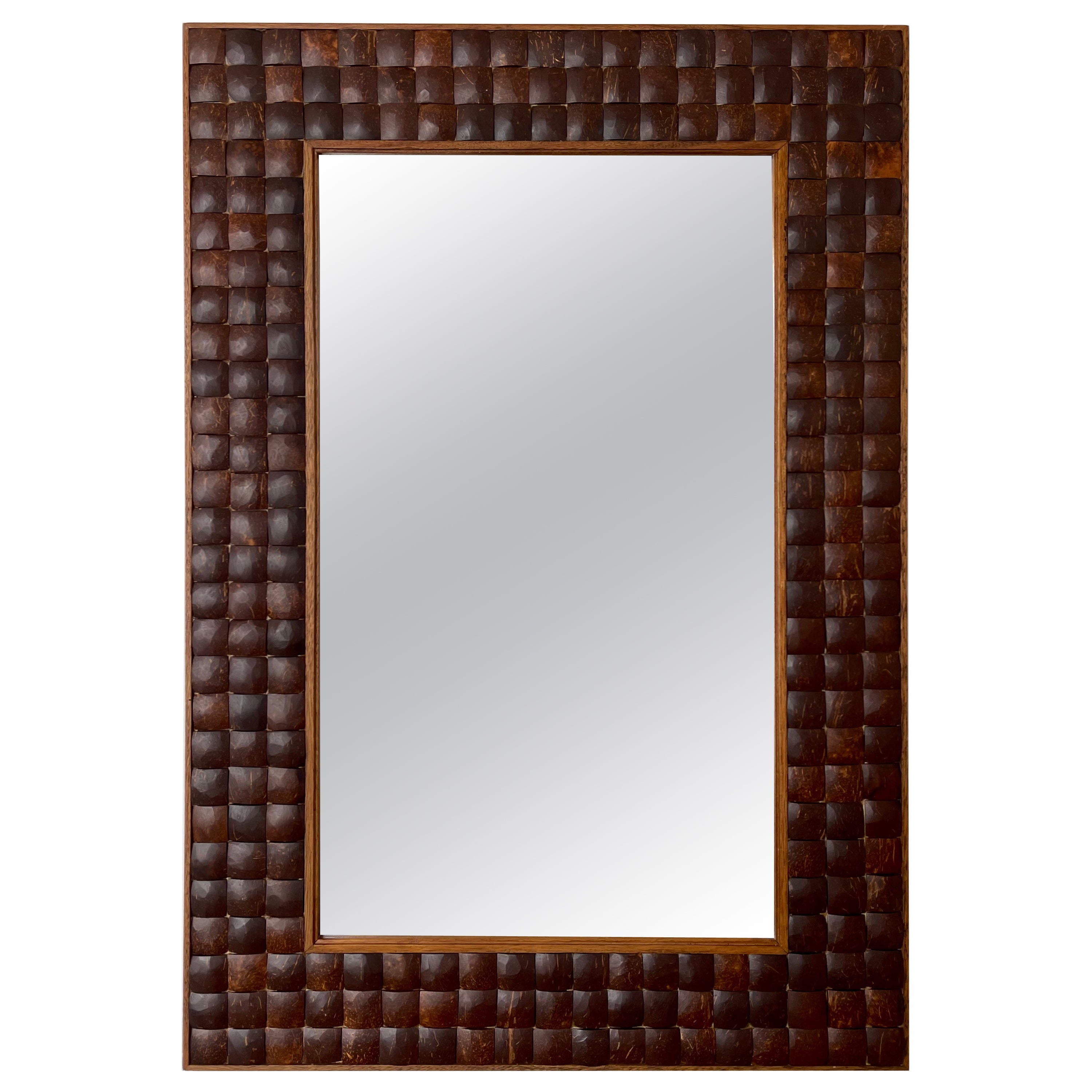 Wood Marquetry Cabochon Mirror, Italy
