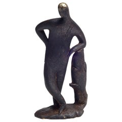 Carl Auböck #4068 Escultura "Apoyado en el tronco de un árbol", Austria