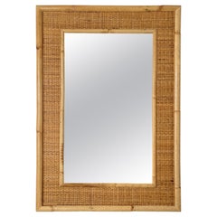 Bamboo Rattan Mirror by Dal Vera, Italy, 1970s