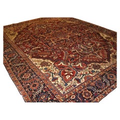 Tapis Heriz antique, rouge profond