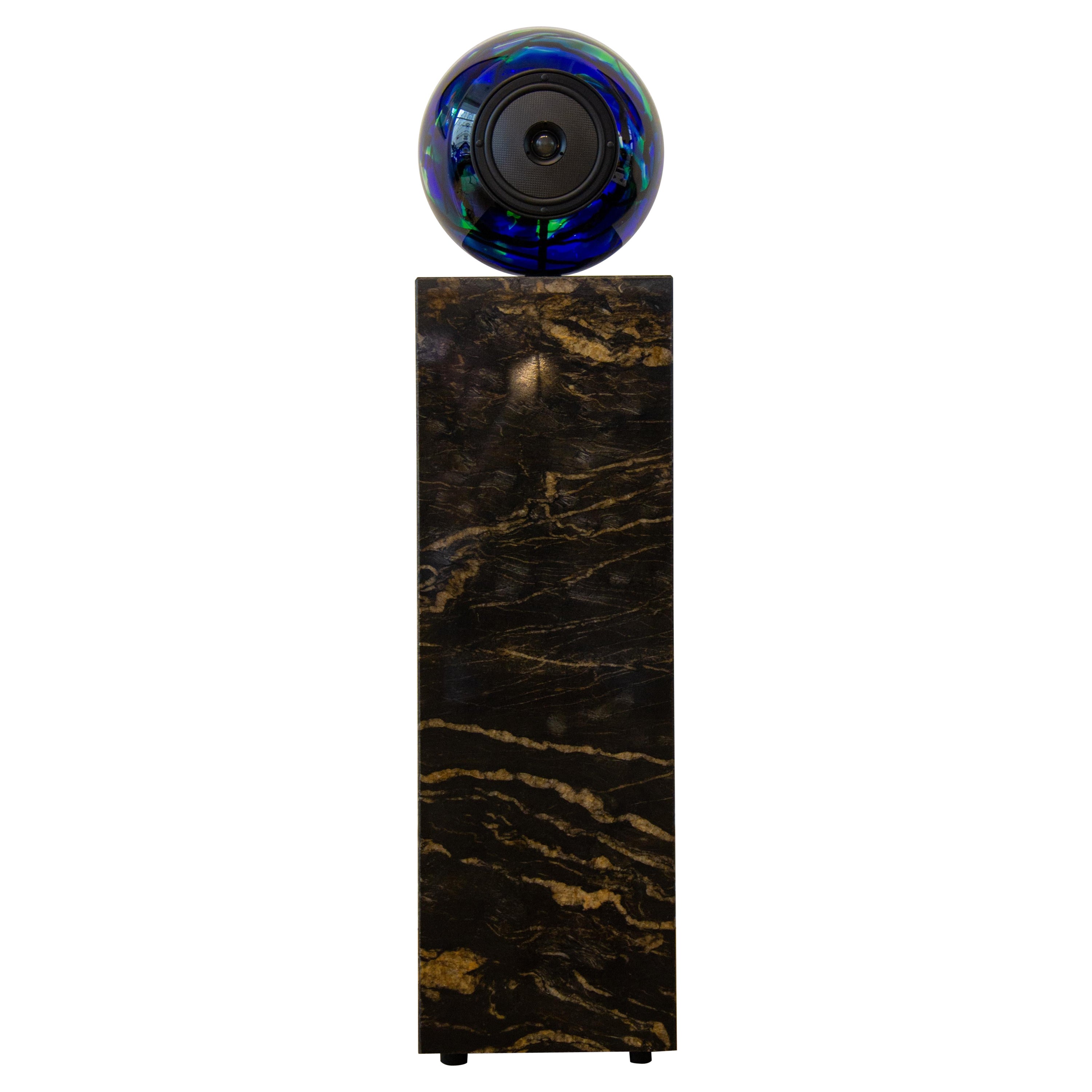 Customizable Glass Ball Full-Range Pedestal Mono Speaker. 