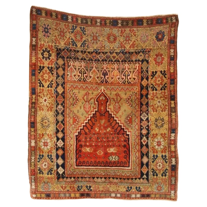 Antique Turkish Mujur Prayer Rug of Classic Design, Mid 19th Century For Sale