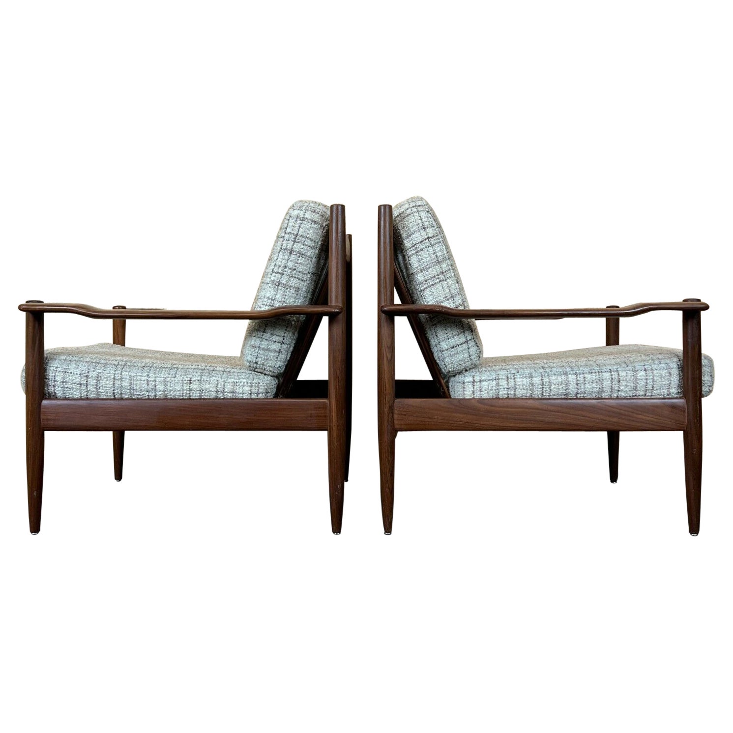 2x 60s 70s Teak Easy Chair Lounge Chair Danish Modern Design 70s For Sale