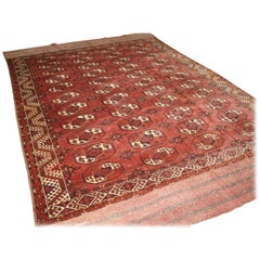 Tapis turc ancien Kizyl Ayak Ersari rouge 345 x 238 cm