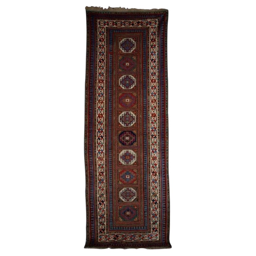 Antique Caucasian Talish Long Rug with Moghan Design For Sale