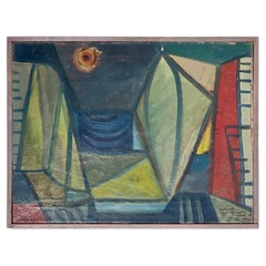Abstract Expressionist Landscape "On the Beach" by Jack Hammack, 1947 New York