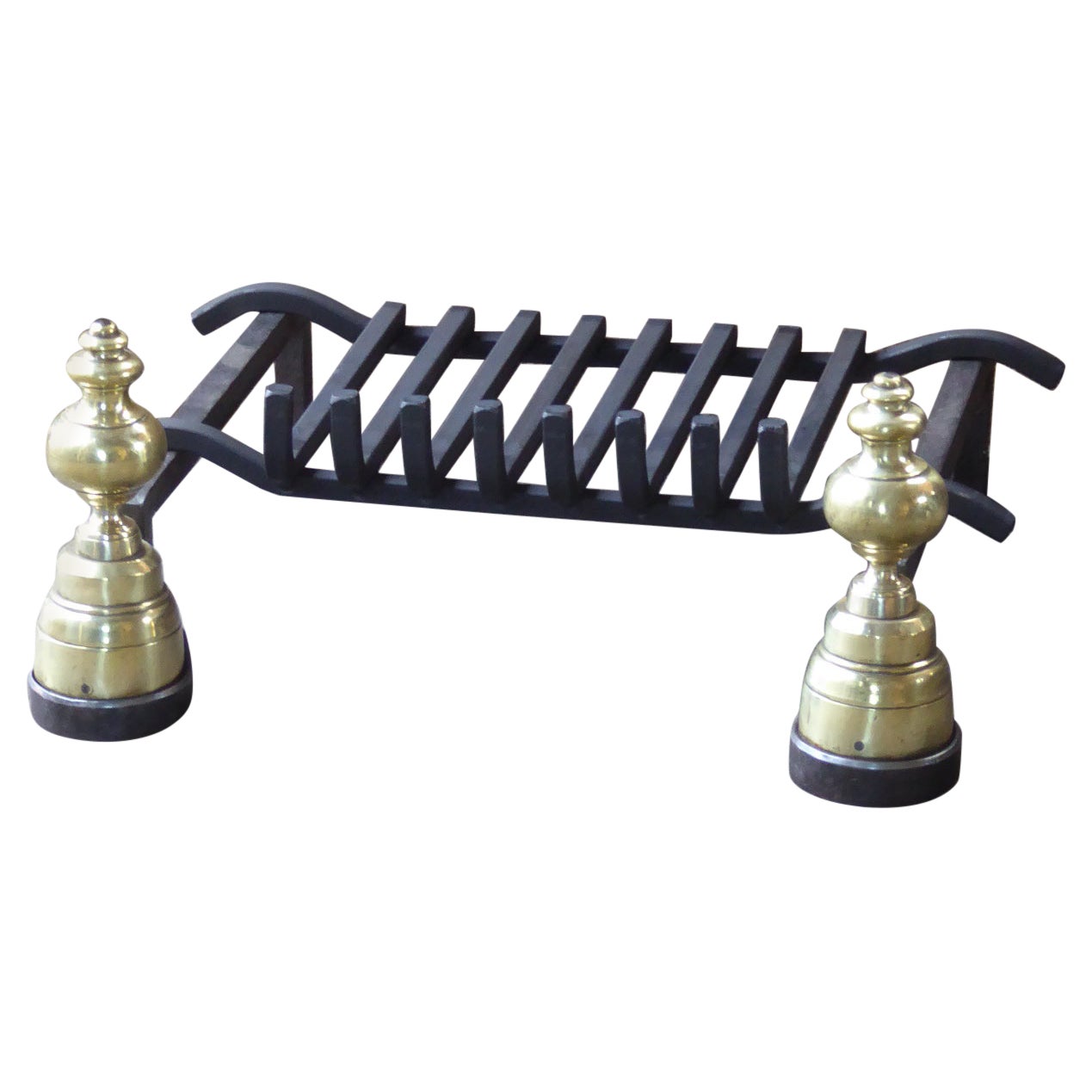 Antique French Napoleon III Fire Grate, Rejilla para Chimenea