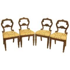 Set of Four William 4th Carved Rosewood Side Chairs