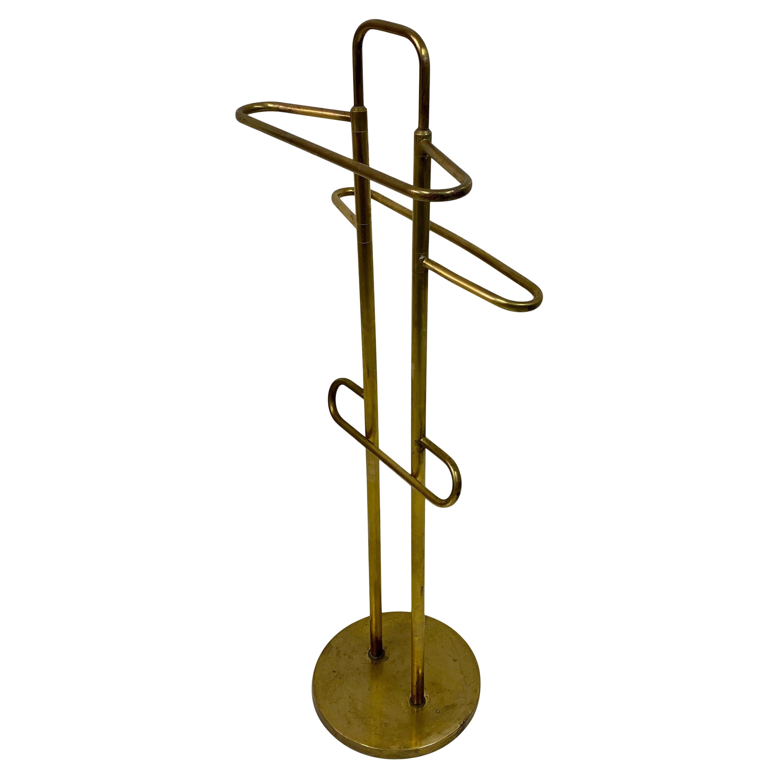 1970s Italian Brass Valet or Towel Stand