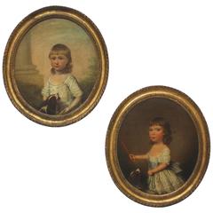 Antique Pair of English Portraits by Daniel Gardner