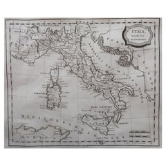 Original Antique Map of Italy, Engraved By Barlow, Dated 1806