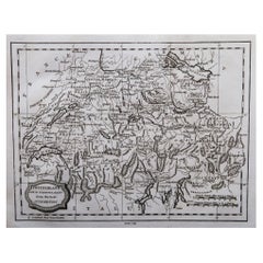Original Antique Map of Switzerland, Engraved By Barlow, Dated 1807