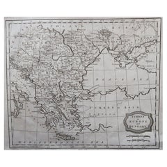 Original Antique Map of Greece, Engraved by Barlow, 1806