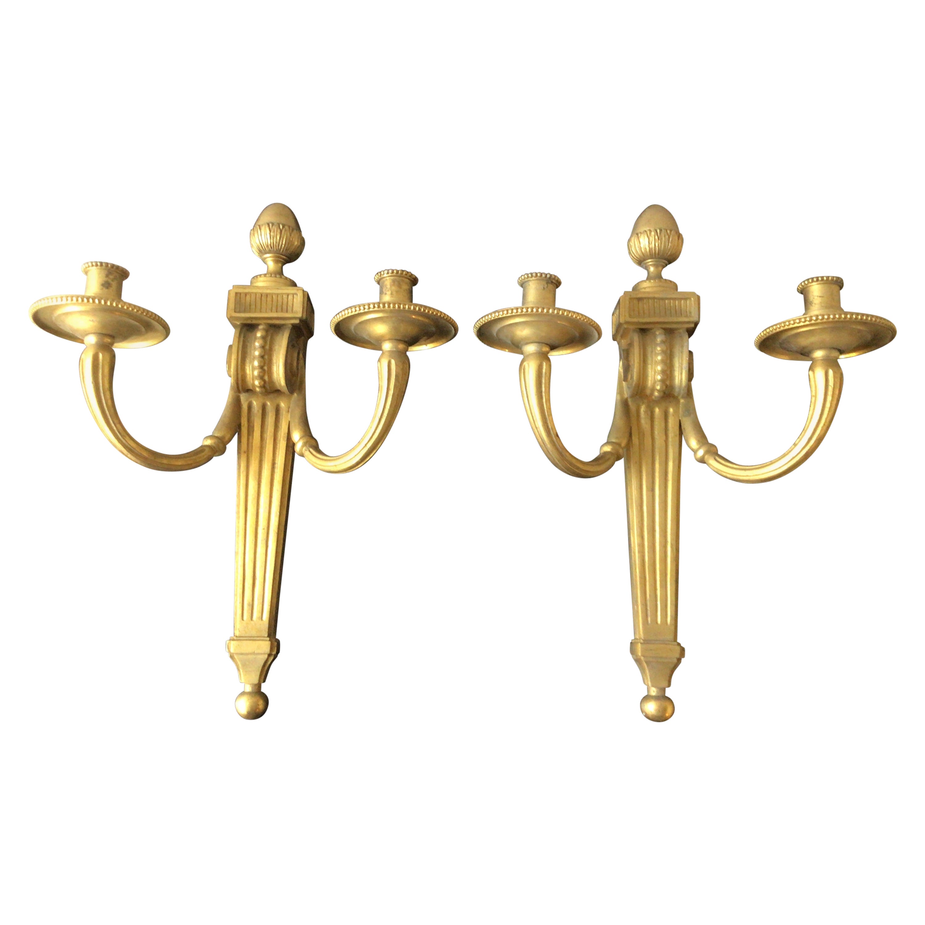 1880s French Gilt Bronze Classical Sconces For Sale