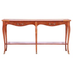 Baker Furniture French Provincial Louis XV Carved Walnut Console Table