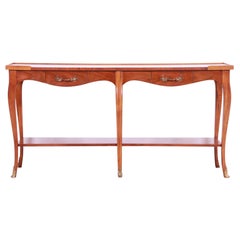 Baker Furniture French Provincial Louis XV Carved Walnut Console Table