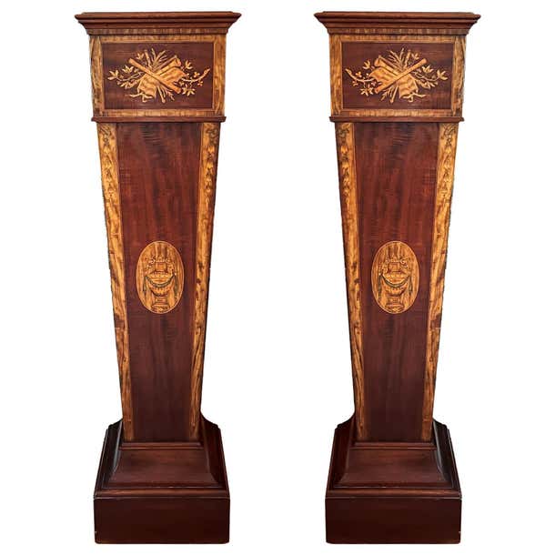 Pair of Late 19th Century Inlaid Adamesque Mahogany Pedestals For Sale ...