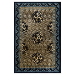 Early 20th Century Chinese Peking Dragon Carpet ( 4'2" x 6'3" - 127 x 191 )