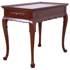 Ethan Allen Queen Anne Cherry Wood Tea Table or Occasional Side Table