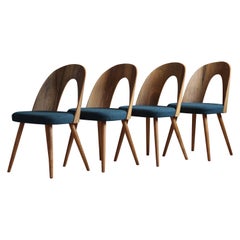 Set of 4 Midcentury Dining Chairs by A. Šuman, Reupholstered in Kvadrat Fabric