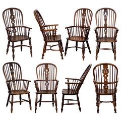 Harlequin Set of Eight Windsor Chairs from England