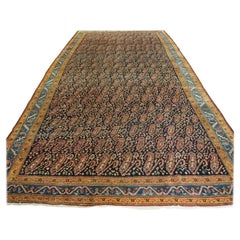 Tapis long ancien Serabend Kelleh, design de maison de campagne classique, vers 1900