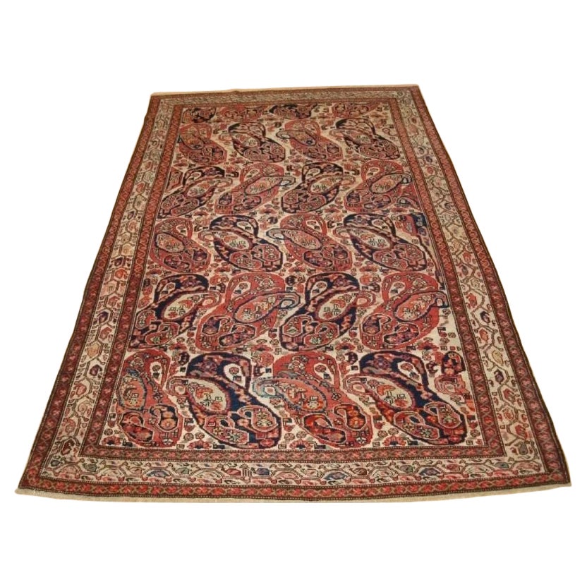 Antique Malayer Village Rug with Mother Child Boteh Design, circa 1900