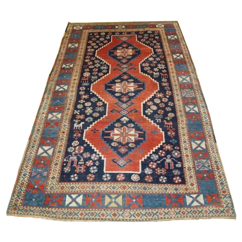 Antiker kaukasischer Karabagh- oder armenischer Kazak-Teppich, um 1900 im Angebot