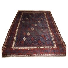 Antique Kurdish Rug with All Over Shrub Design, circa 1890