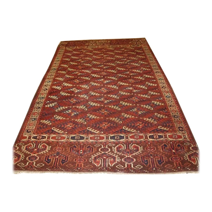 Antique Yomut Turkmen Main Carpet with Large Elem Panels, circa 1850/70 For Sale