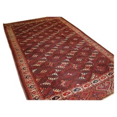 Antique Yomut Turkmen Main Carpet with 'Dyrnak’ Gul Design, circa 1890