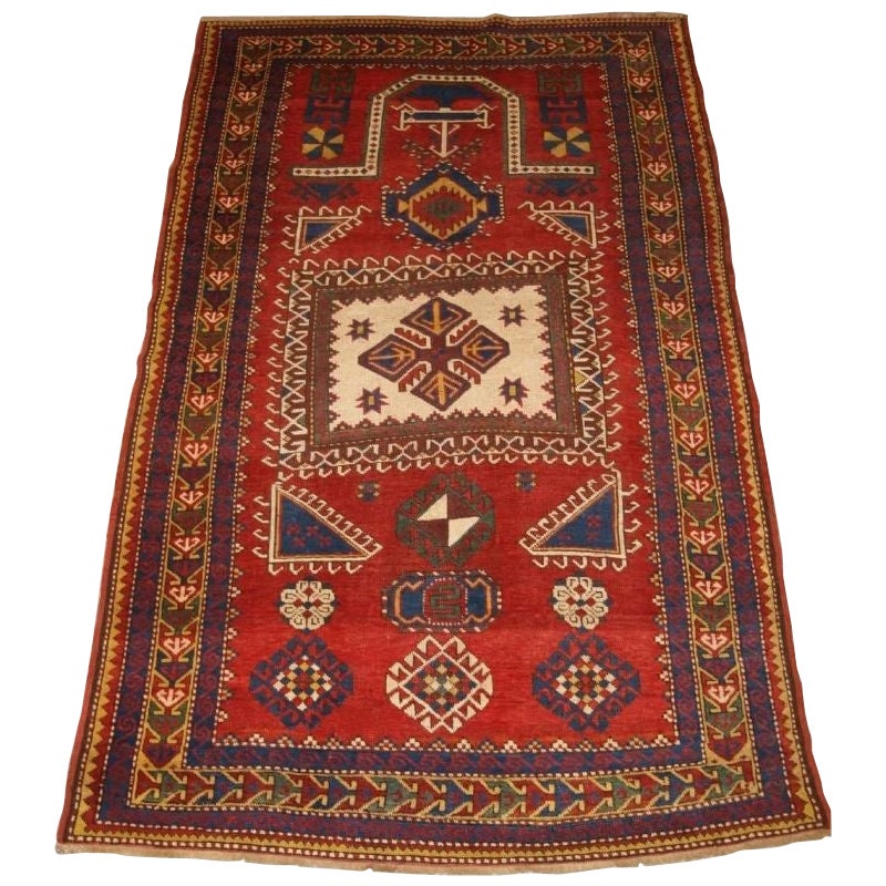 Antique Caucasian Fachralo Kazak Prayer Rug, circa 1880 For Sale